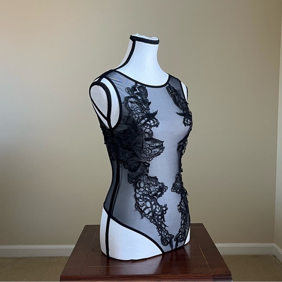NWT - Bluebella Etienne Black Embroidered Mesh Bodysuit - Small - Picture 7 of 14